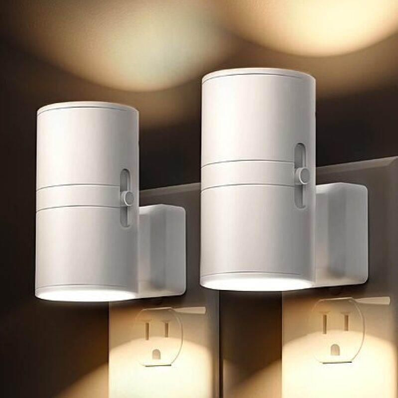 2‑Pack Lohas LED Adjustable Wall Plug Night Light – $6.99 Deal