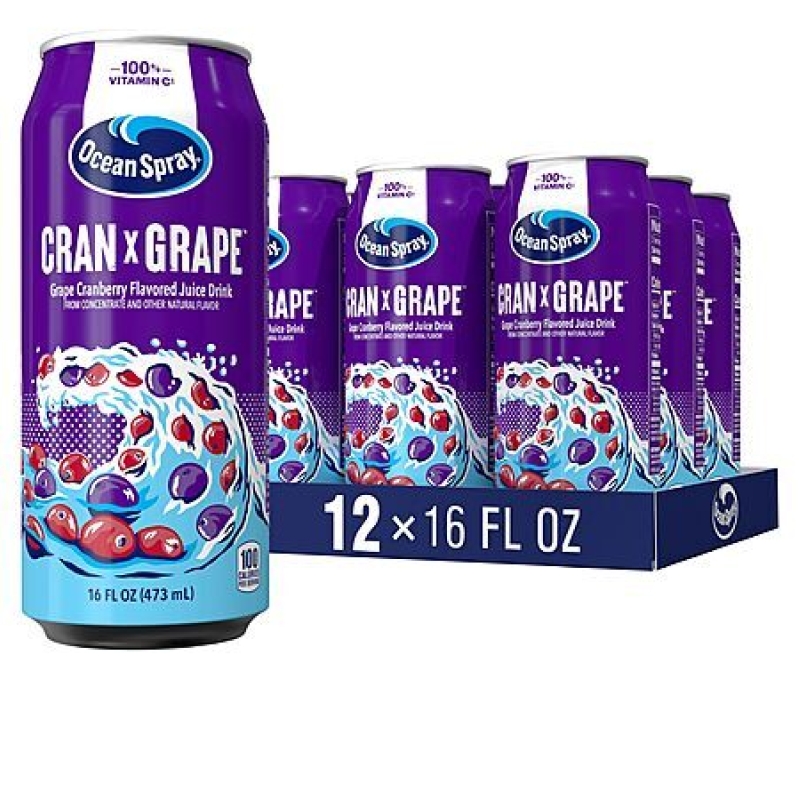 Ocean Spray Cran‑Grape Juice – 12‑Can Pack for $15.78 (Free Shipping)