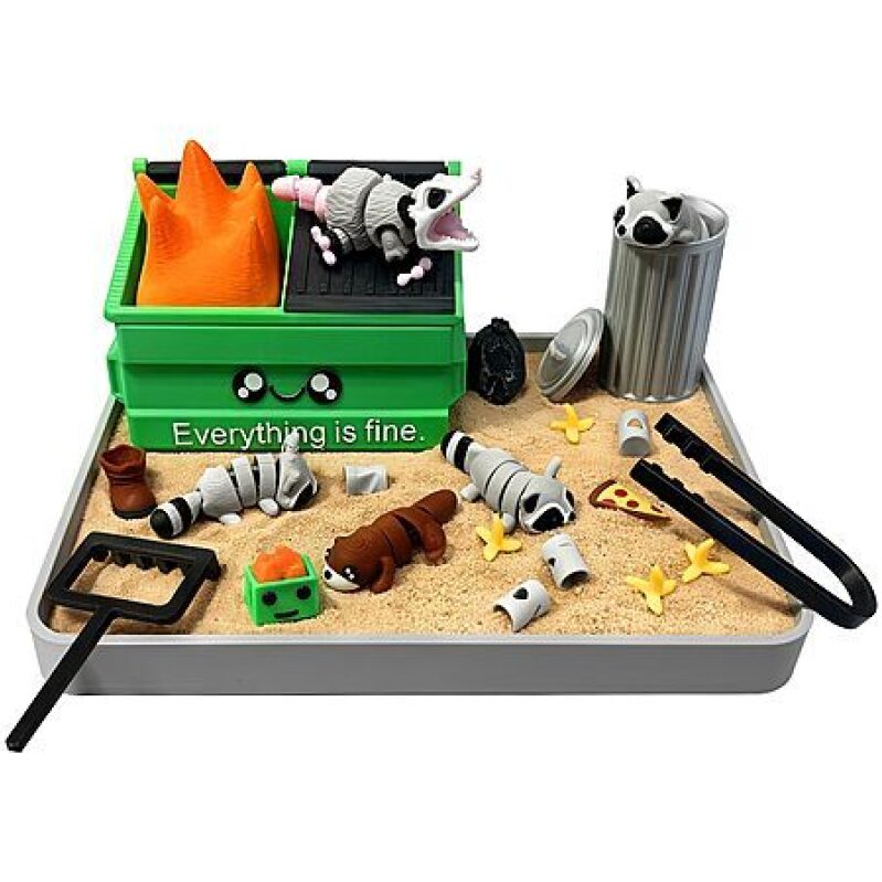 Dumpster Fire Zen Garden – Funny Mini Desk Sand Kit – $28.99 Deal