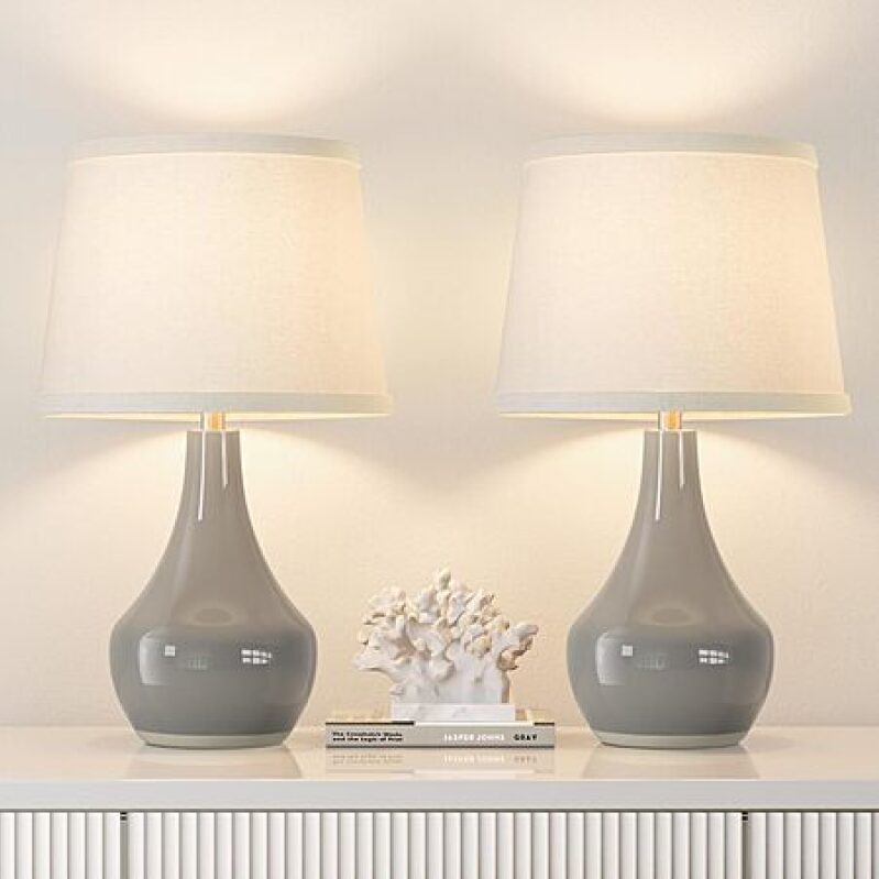 Modern Ceramic Table Lamps – 2-Pack, 50% Off with Amazon Code – Only $31.49