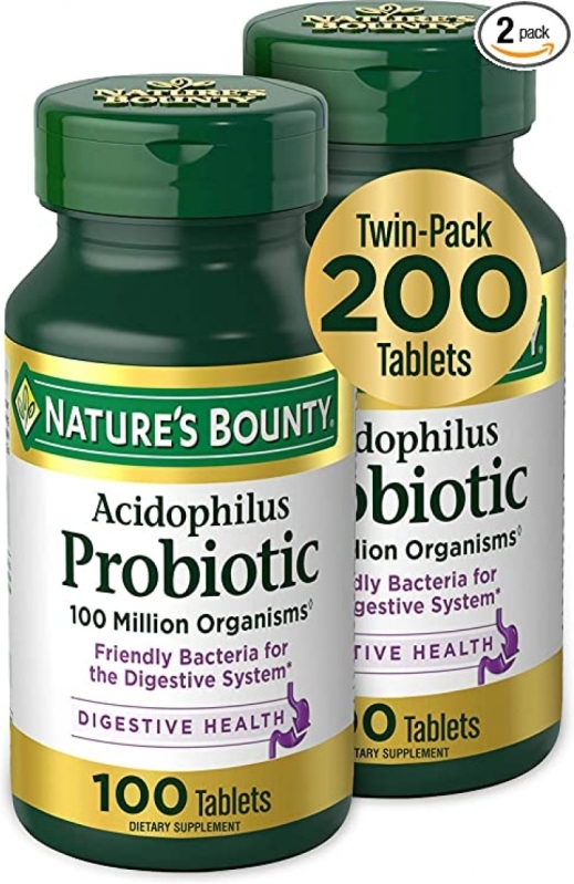 Nature’s Bounty Acidophilus Probiotic – 100 Million CFU Twin Pack, $9.62 (38% Off)