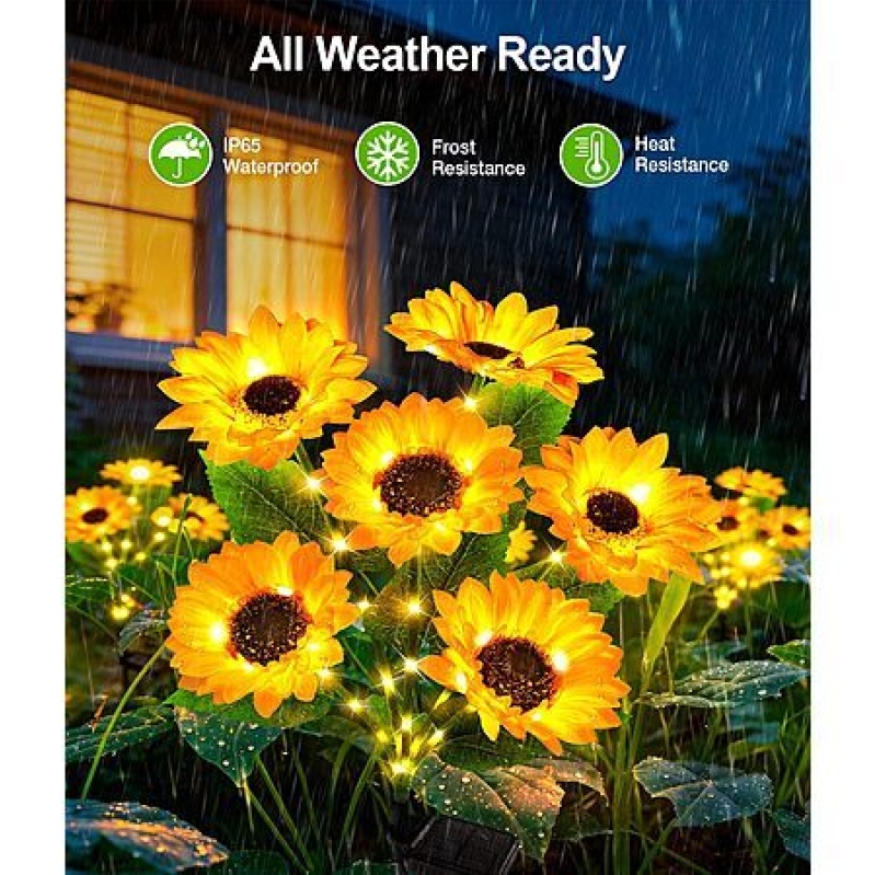 4-Pack LETMY Sunflower Solar Lights – 50% Off Prime Deal