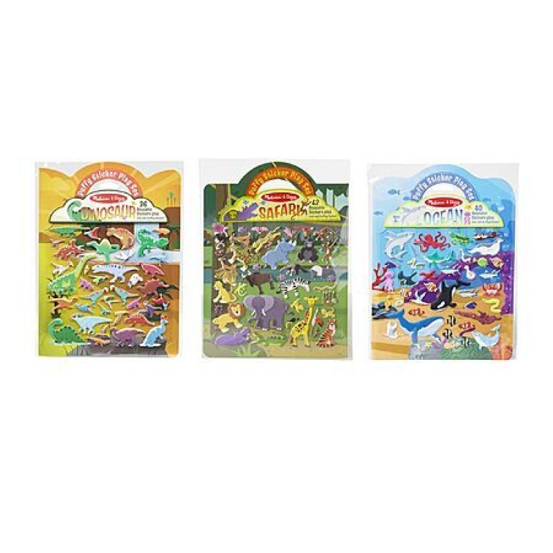 3-Pack Melissa & Doug Reusable Puffy Sticker Set – 118 Wild Adventure Stickers for $11.49