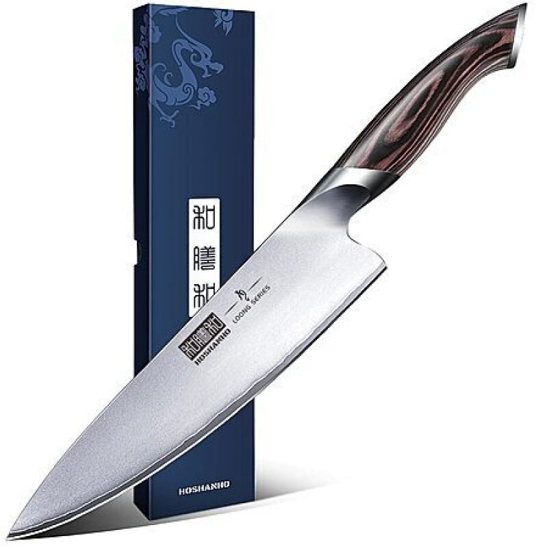 HOSHANHO 8‑inch Japanese Chef Knife – Ultra‑Sharp, Non‑Slip, Only $25