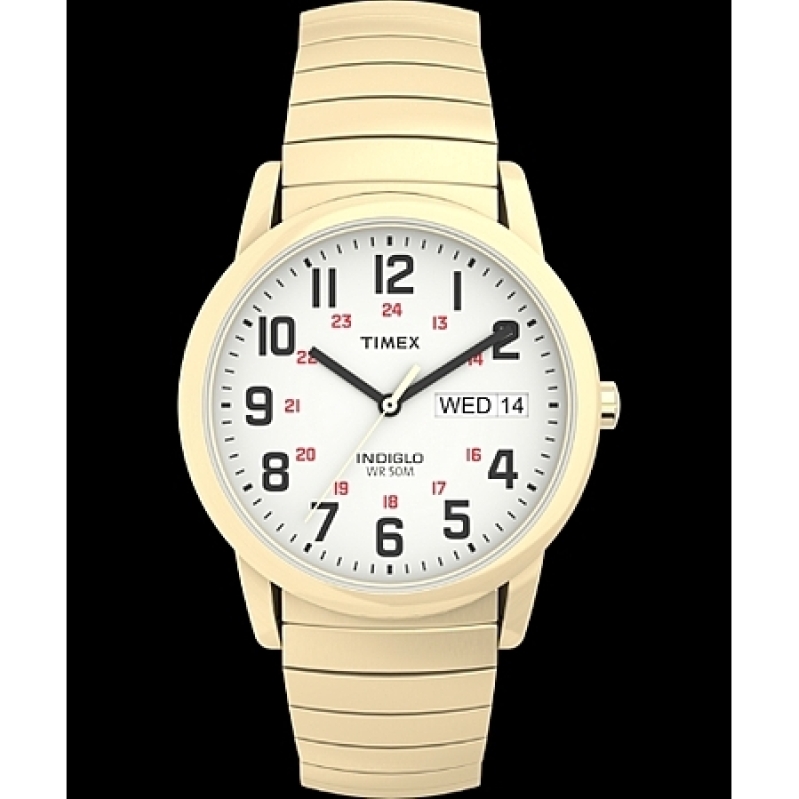 Timex Men's 35mm Easy Reader Day-Date – Gold-Tone Stainless Steel Expansion Band – Deal