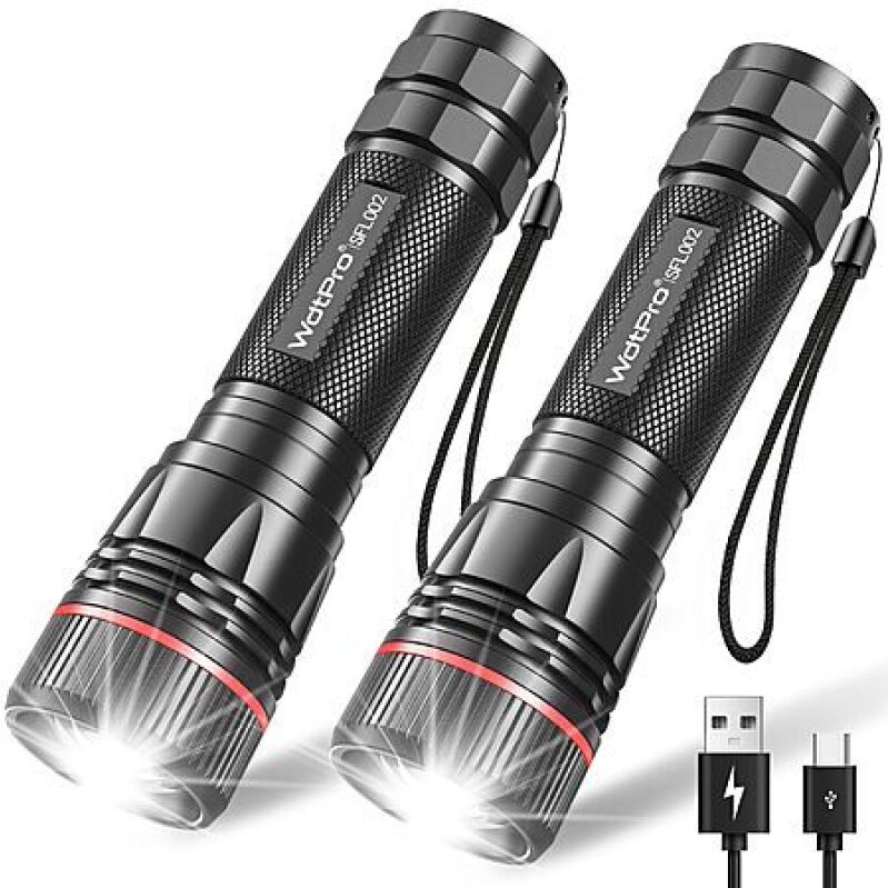 2‑Pack WdtPro Rechargeable LED Flashlights – $8.50 Prime Deal