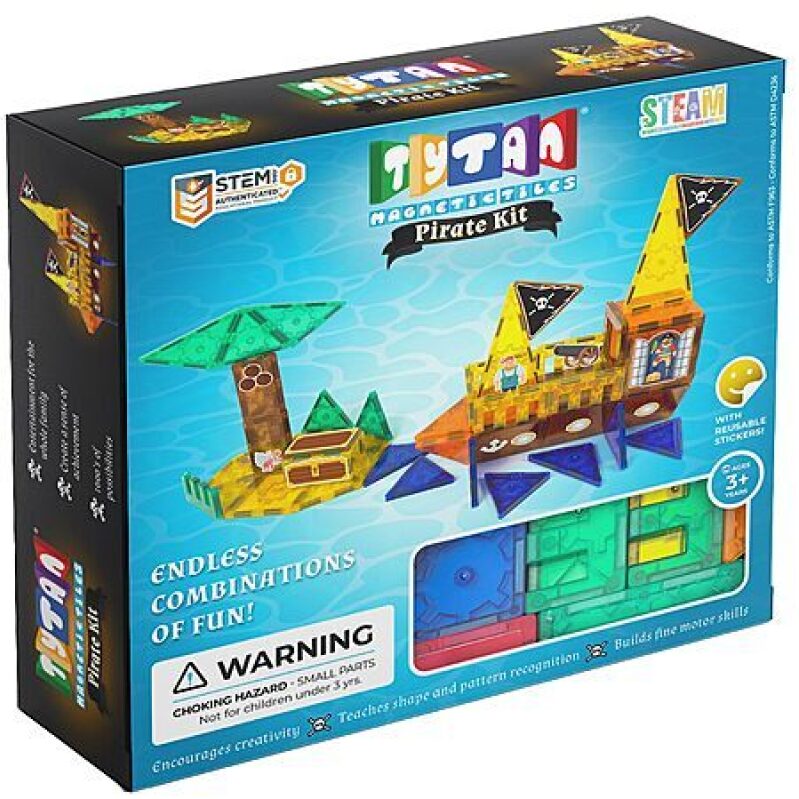 60-Piece Tytan Tiles Pirate Ship & Island Magnetic Building Set – $21.85 + Free Prime Shipping