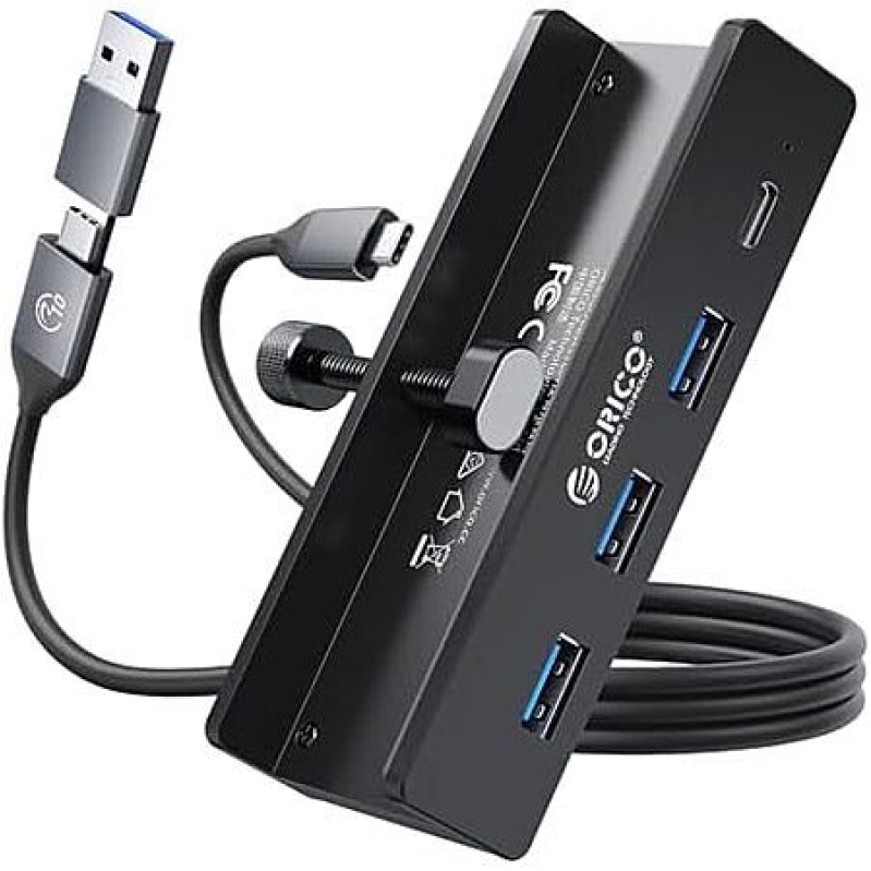 45% Off ORICO 4-Port USB Desk Clamp Hub – Compact, Fast & Durable