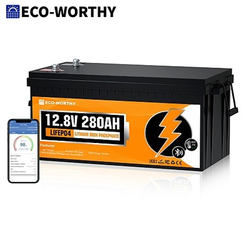 ECO-WORTHY 3584Wh 12V 280Ah Smart LiFePO4 Battery – $200.65 or Less + Free Shipping