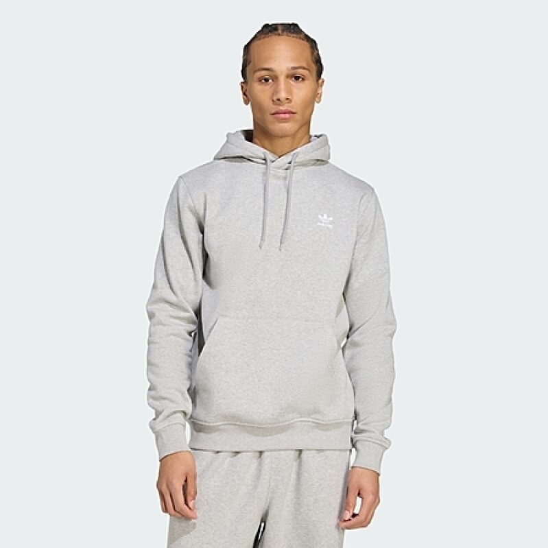adidas Men's Trefoil Essentials Hoodie – $19.80 (40% Off) – Grey Heather or Night Indigo