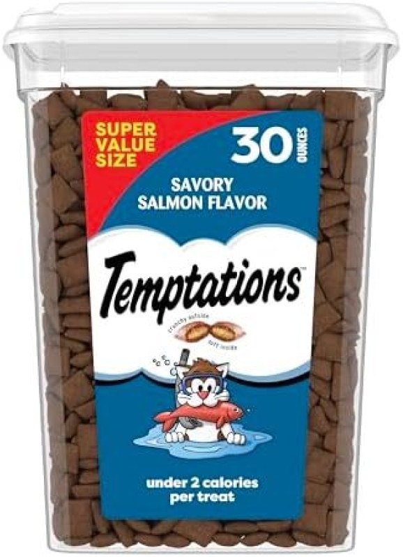 30‑oz Temptations Classic Crunchy & Soft Cat Treats – Savory Salmon, $8.48 (5% Off Subscribe & Save)