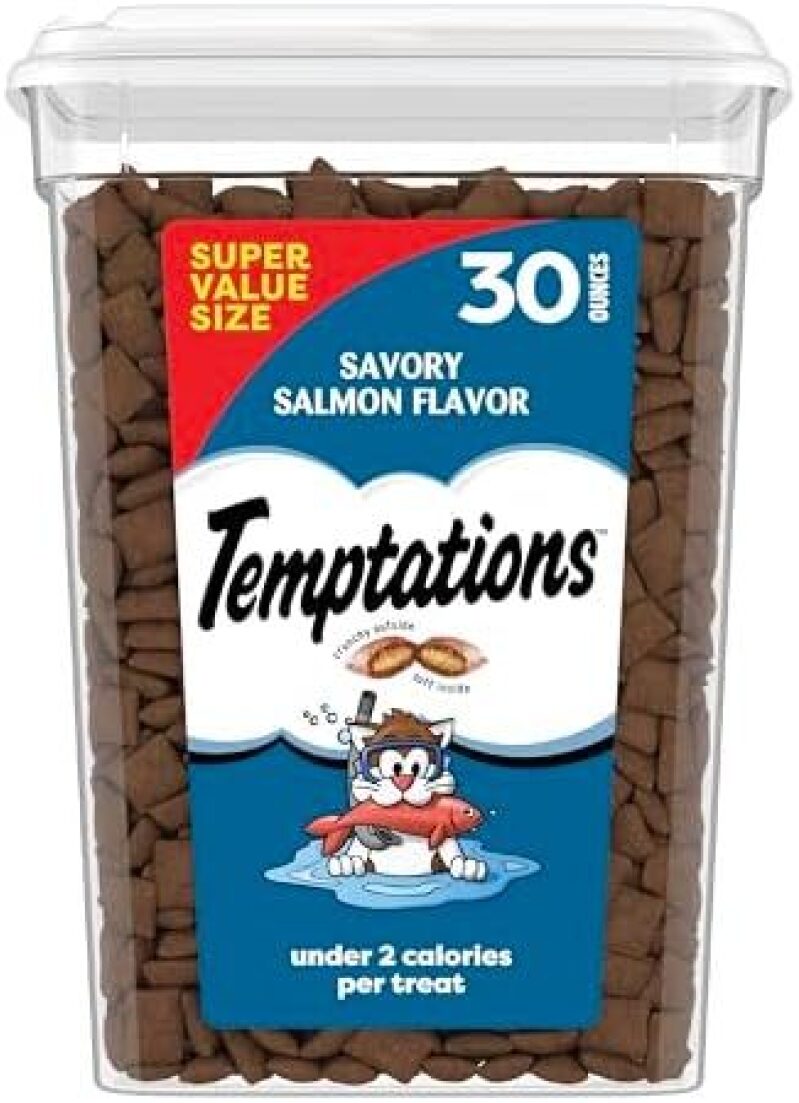 30‑oz Temptations Classic Crunchy & Soft Cat Treats – Savory Salmon, $8.48 (5% Off Subscribe & Save)
