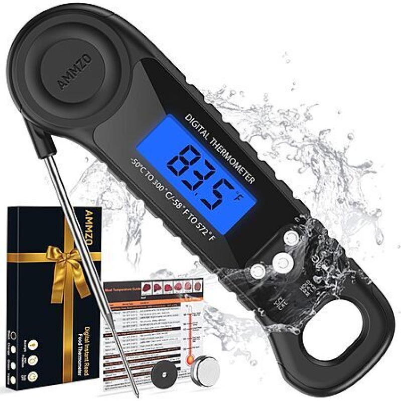 AMMZO Digital Magnetic Instant Read Thermometer – $5 Deal, Fast & Accurate