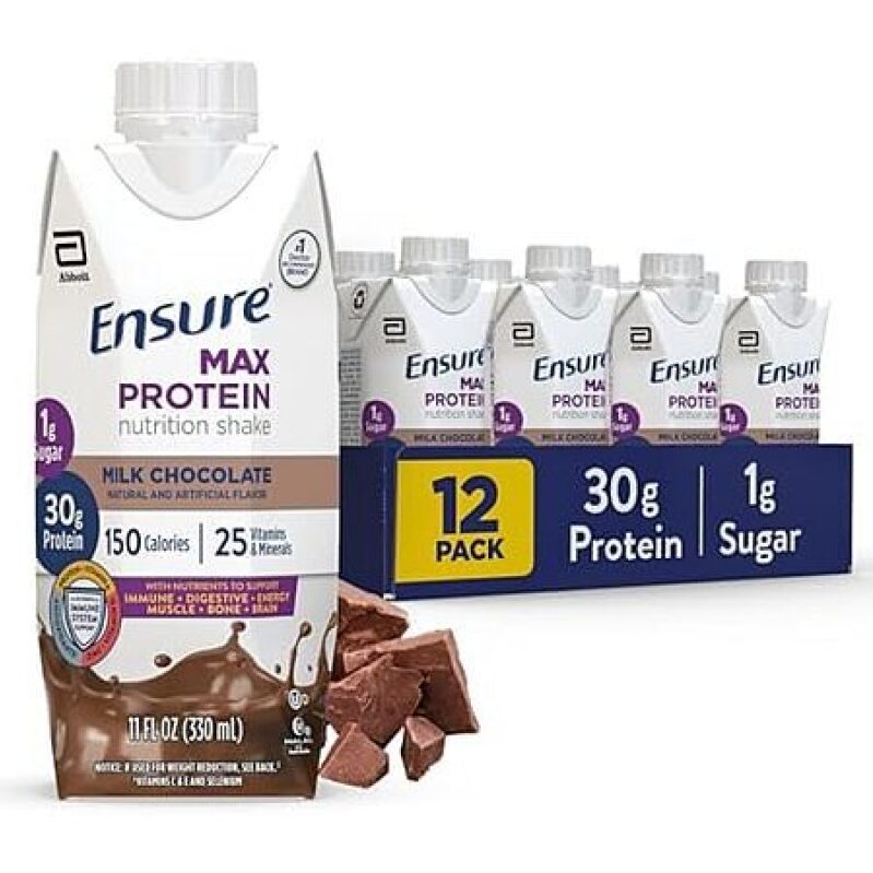 Ensure Max Protein Milk Chocolate Shake – 12-Pack at 40% Off + Subscribe & Save