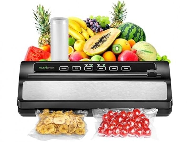 NutriChef Vacuum Sealer – Automatic Food Preservation System with Starter Kit, Now $19.99 (66% Off)