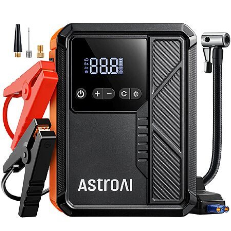 AstroAI Beta822 3000A Jump Starter + 150PSI Inflator – $37.19 Deal