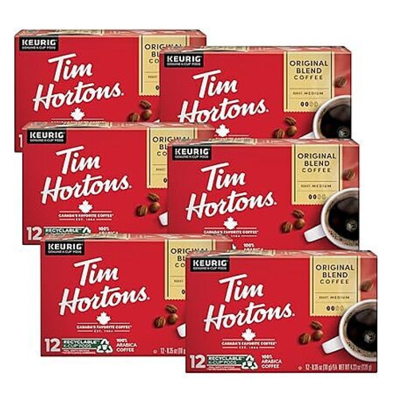 Tim Hortons Original Blend K‑Cup Pods – 72 Count, 50% Off 2‑Pack Deal