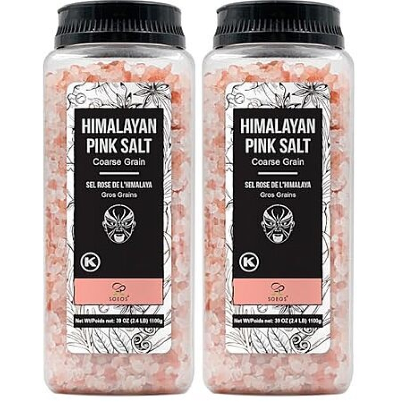 2‑Pack 39‑oz Soeos Coarse Grain Himalayan Salt – $9.86 Deal