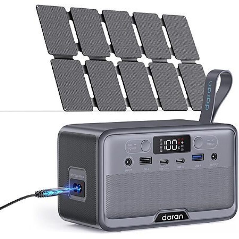 DARAN 89.6Wh LiFePO4 Power Station + 25W Solar Panel – $59.49 Deal