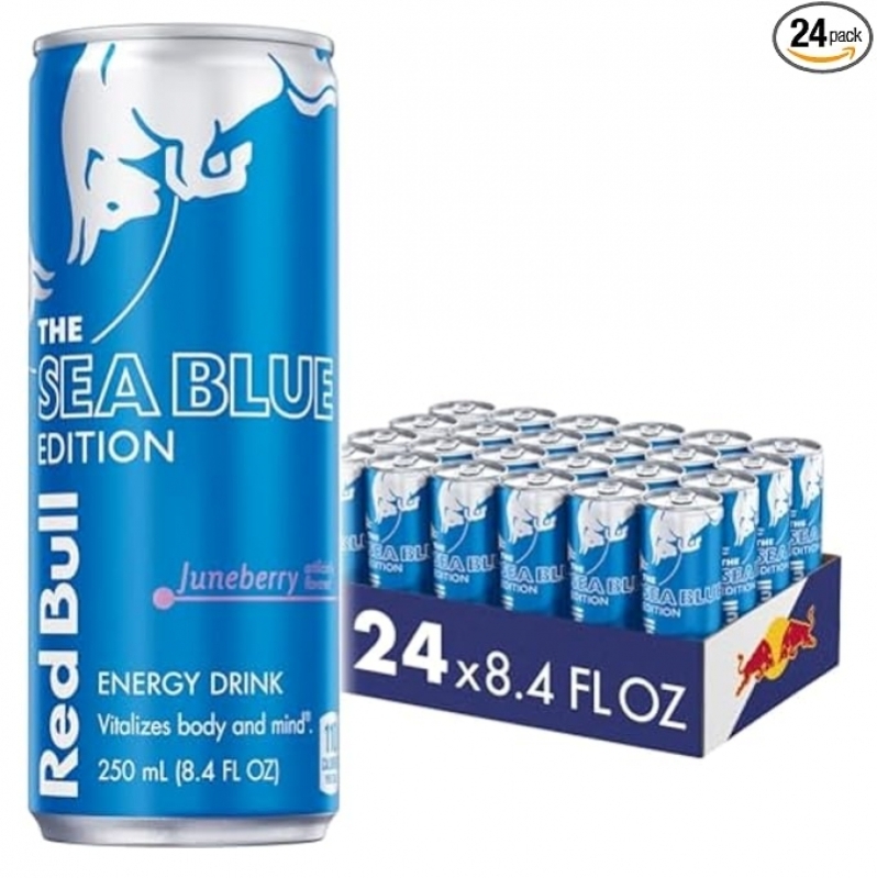 Red Bull Sea Blue Edition Juneberry Energy Drink – 24‑Can Pack for $33.03