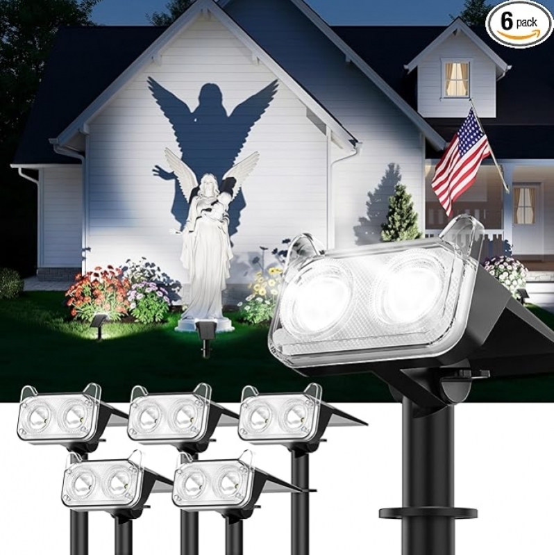 LETMY Solar Spot Lights 6-Pack – Waterproof, Bigger LED, 50% Off