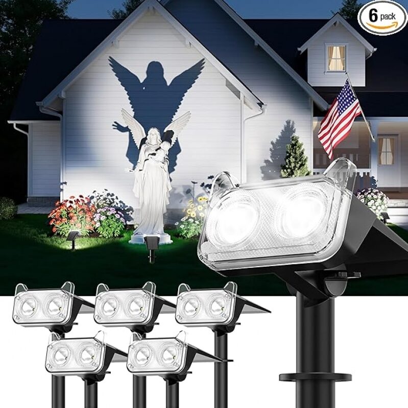 LETMY Solar Spot Lights 6-Pack – Waterproof, Bigger LED, 50% Off