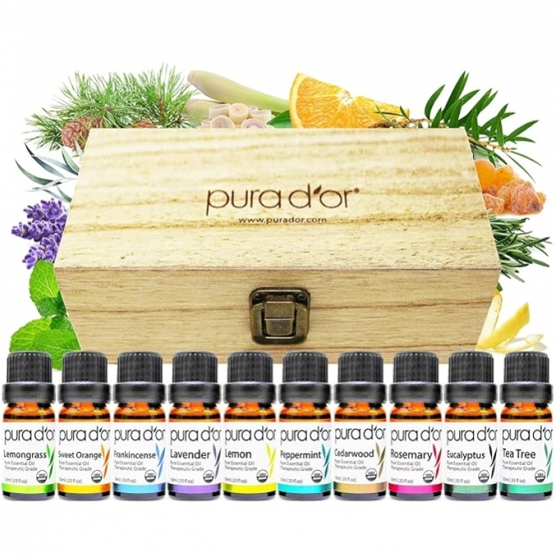 PURA D'OR Organic Perfect10 10‑Bottle Essential Oil Set – $24.69 Deal