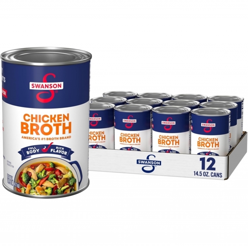 Swanson Chicken Broth 14.5oz – 38% Off Value Pack (12 Cans)