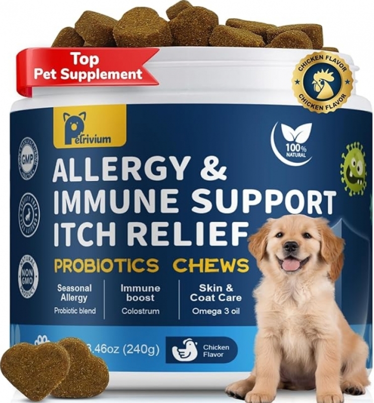 Petrivium Dog Allergy & Itch Relief Chews – 50% Off Immune‑Boosting Probiotic Treats