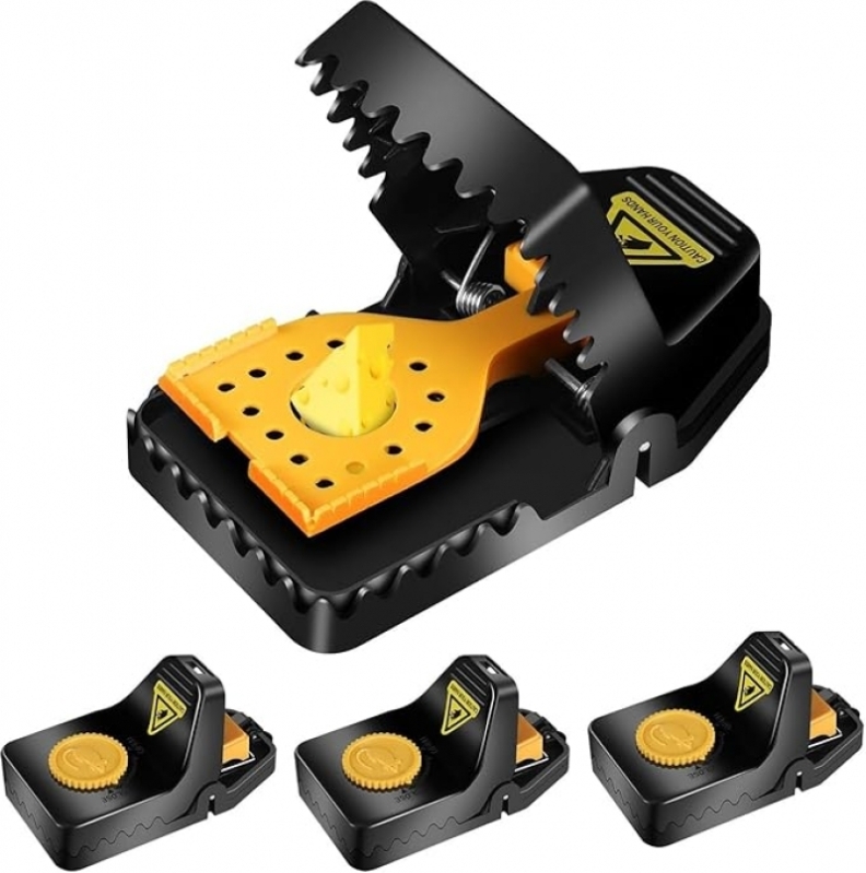 4‑Pack Reusable Mouse Traps – Black & Gold, 50% Off Today