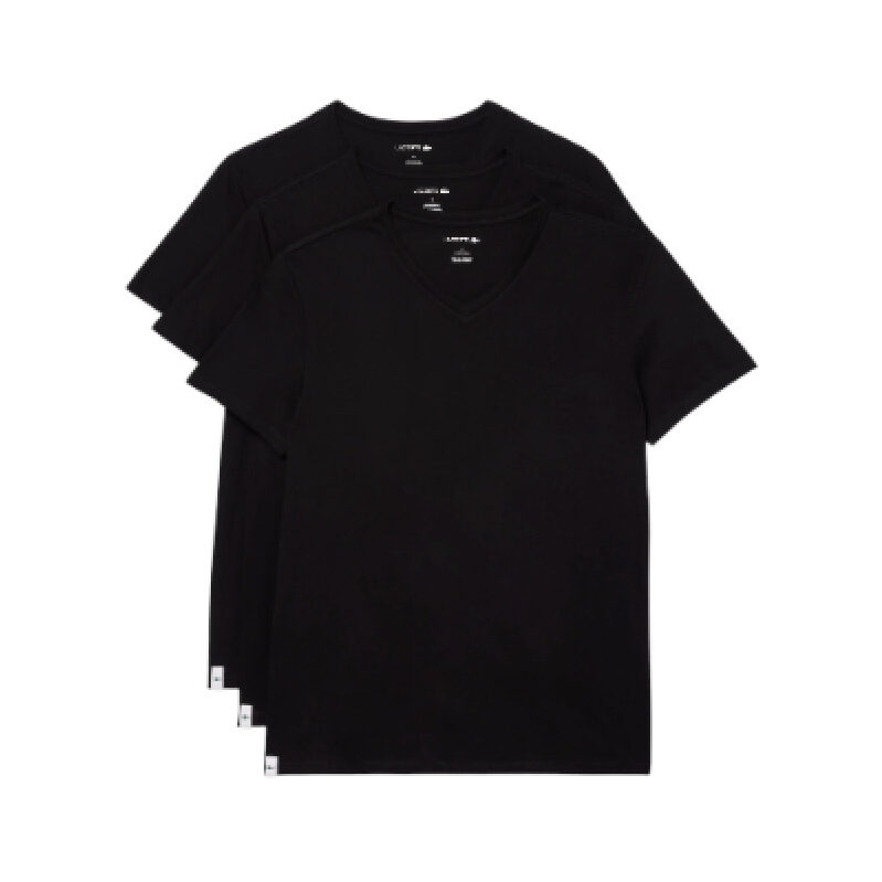 Lacoste Men's Cotton V-Neck T-Shirts 3-Pack