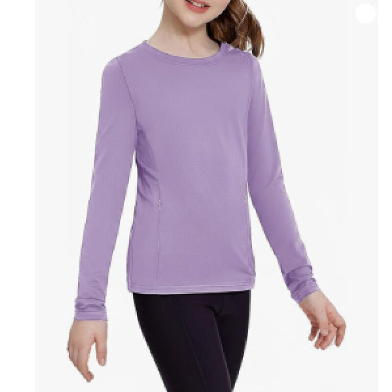 Zaclotre Girls' Long Sleeve Shirt for Active Wear