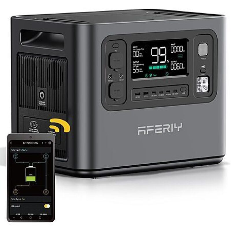 AFERIY P210 2048Wh LiFePO4 Power Station - Reliable Backup Power