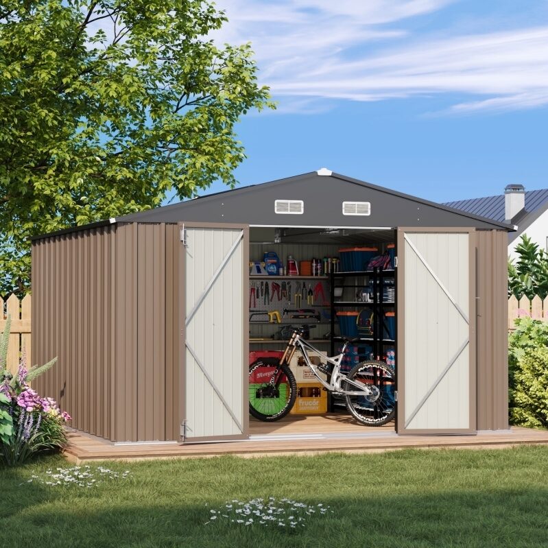 Maximize Yard Space with Patiowell 10 x 10 ft Metal Shed