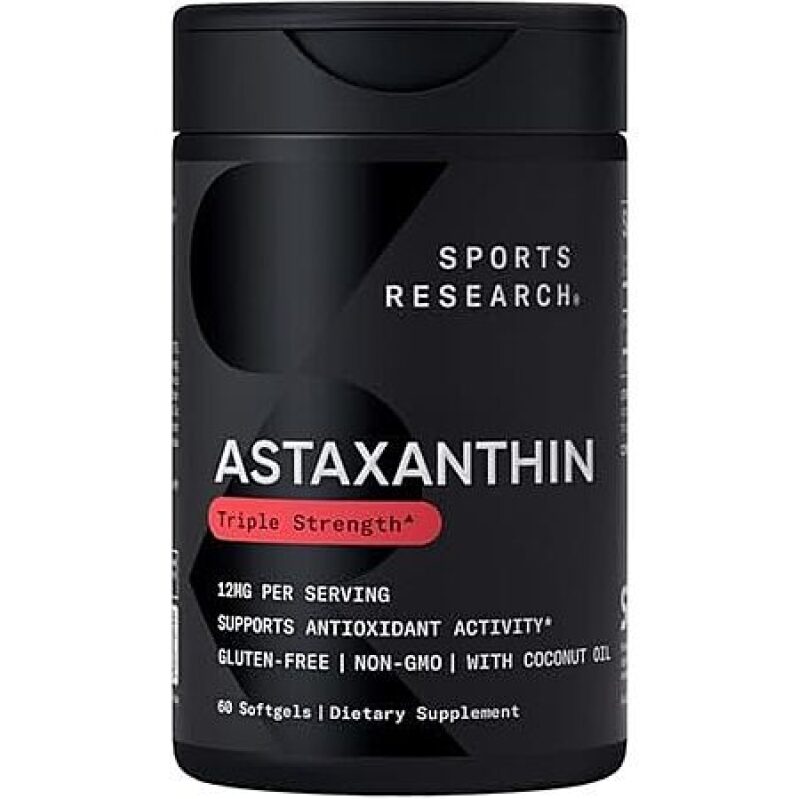 Sports Research Triple Strength Astaxanthin 60-Ct 12mg - Premium Antioxidant Support