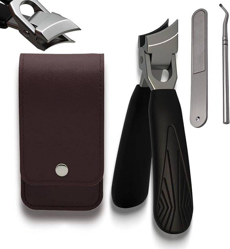 Portable Anti-Splash Nail Clippers - Long Handle Wide Jaw Opening