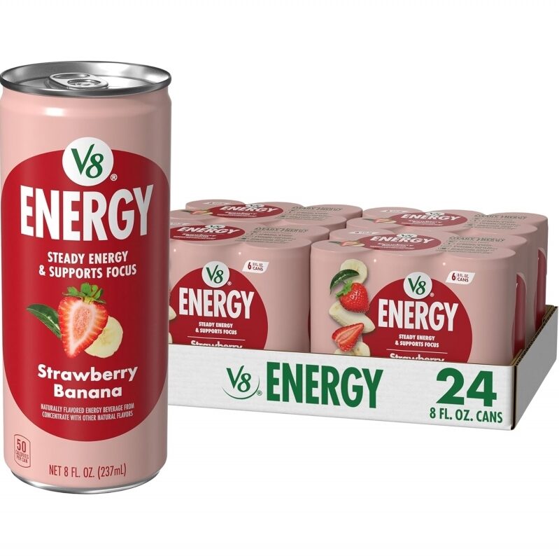 V8 Energy Strawberry Banana Juice Energy Drink - 24 Pack