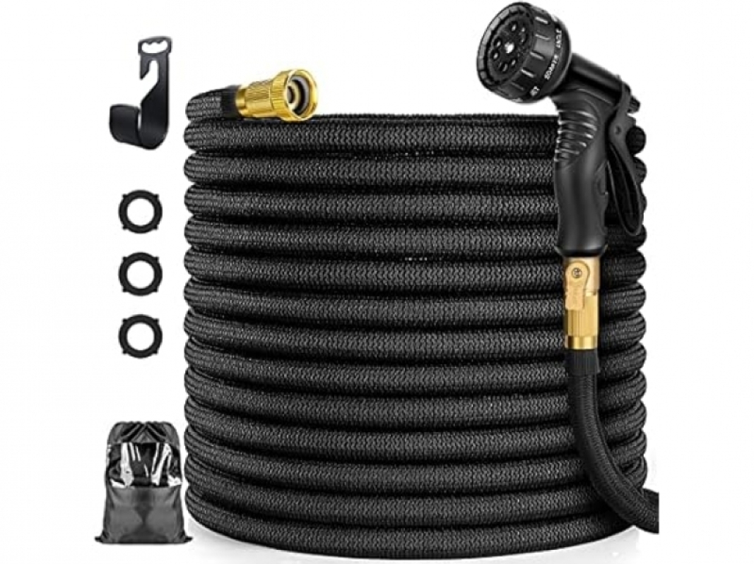 75ft Expandable Garden Hose with Nozzle - Ideal for Watering, Cleaning, and More