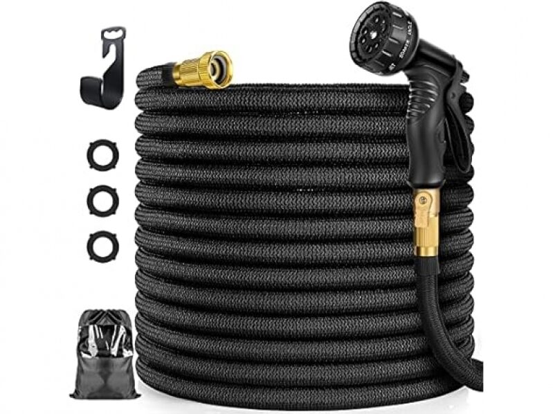 75ft Expandable Garden Hose with Nozzle - Ideal for Watering, Cleaning, and More
