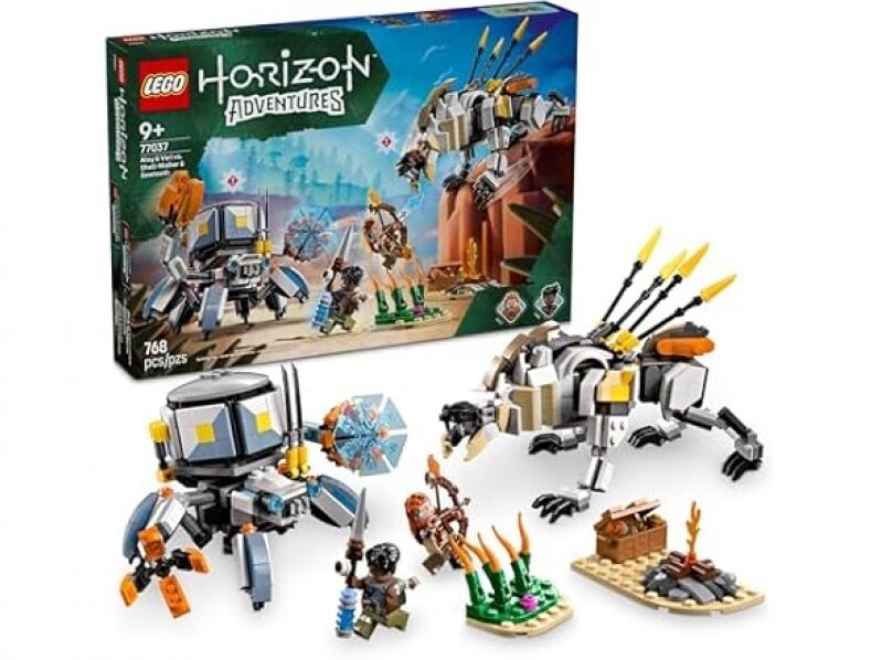LEGO Horizon Adventures Aloy & Varl vs. Shell-Walker & Sawtooth Kids Toy - Engaging Build for Ages 9+