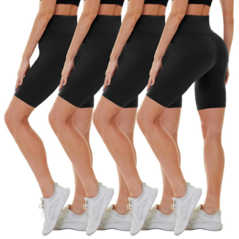 Women's High-Waist Riding Shorts - 4-Pack