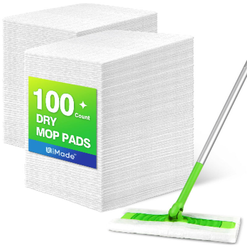100 Disposable Dry Mop Pads - Efficient, Durable, and Easy to Replace