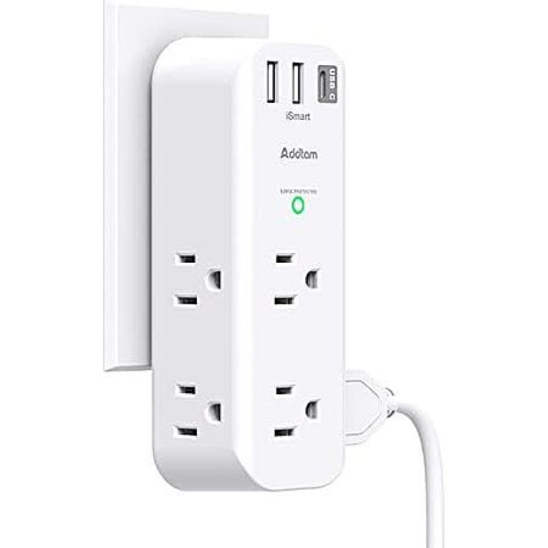 Affordable 6-Outlet Power Strip with Surge Protection and USB Ports