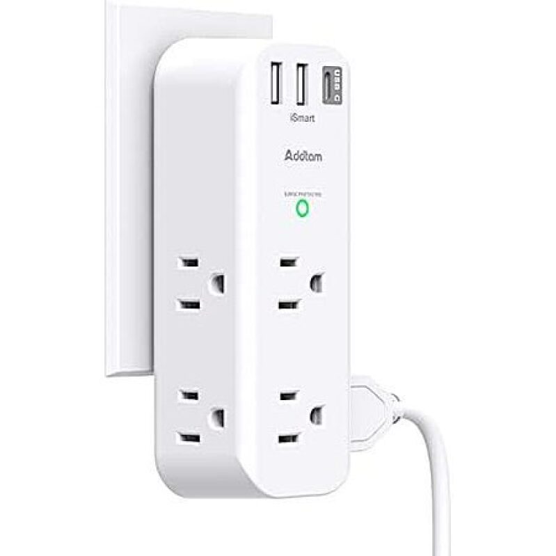 Affordable 6-Outlet Power Strip with Surge Protection and USB Ports