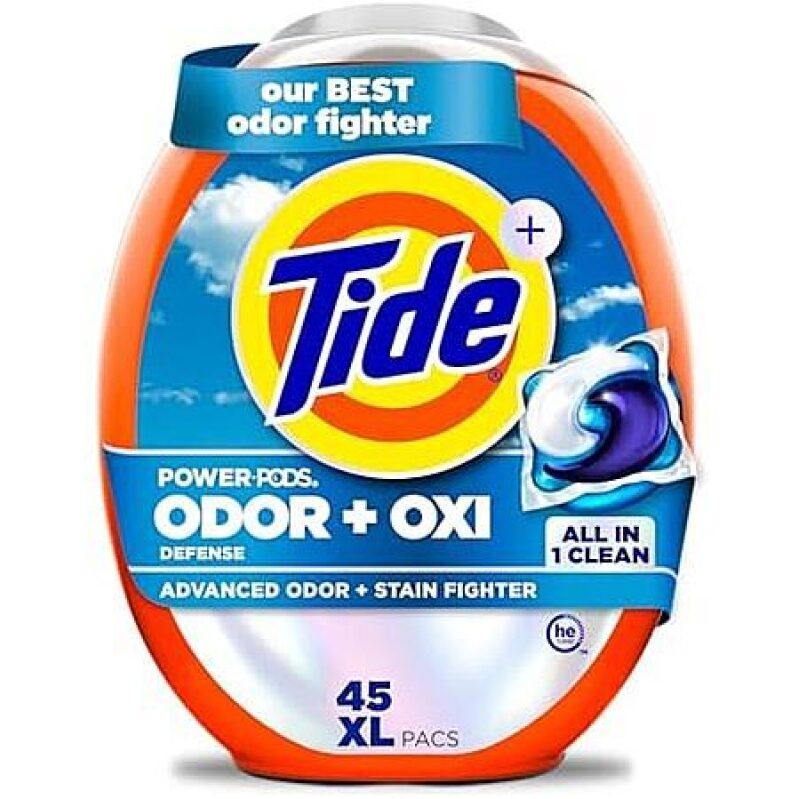 Tide Power PODS Laundry Detergent Pacs - Odor Defense + Oxi - 45 Count