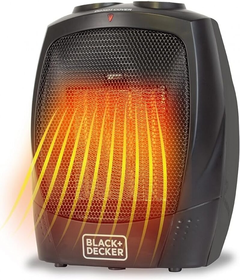 BLACK+DECKER Personal Ceramic Heater - Compact and Efficient Desk Warmer