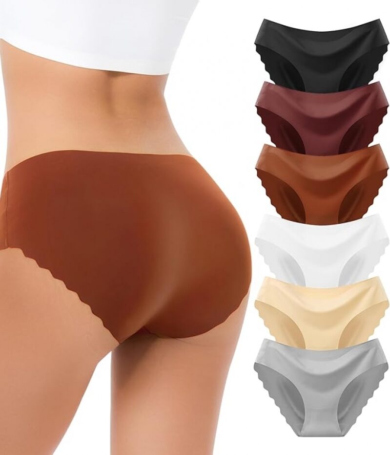 Seamless High Waisted No Show Panties for Women - 6 Pack