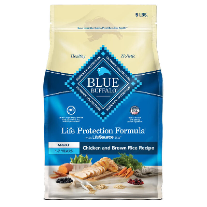 Blue Buffalo Adult Dog Food - 5 lbs Chicken and Brown Rice Recipe