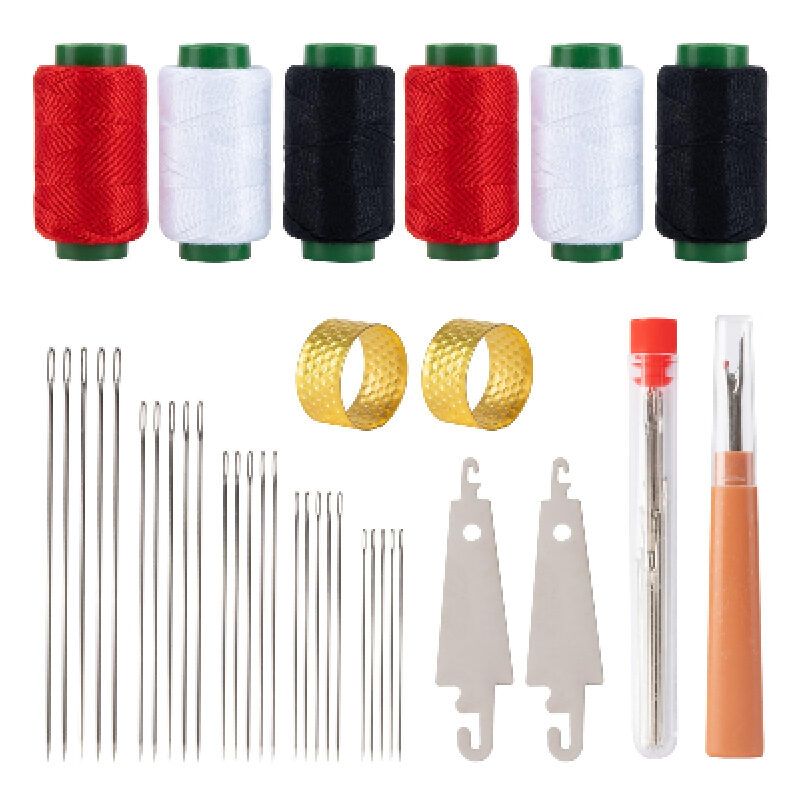 37-Piece Large Eye Steel Sewing Needle Set with Thread and Tools