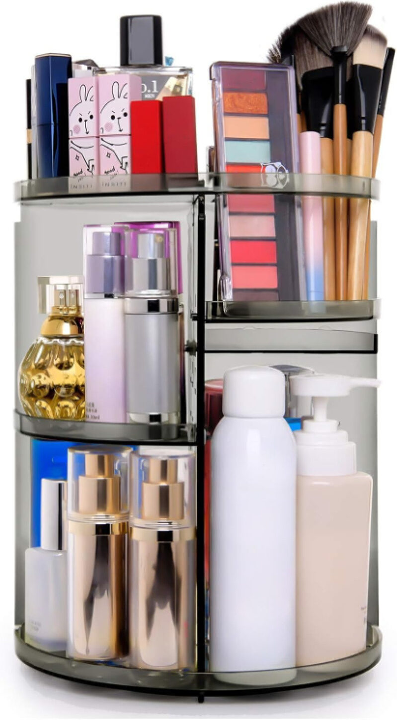 360-Degree Rotating Makeup Organizer for Efficient Storage